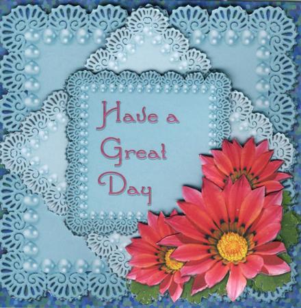 Lacy Squares - Blues - Sentiments by Gill Middleton