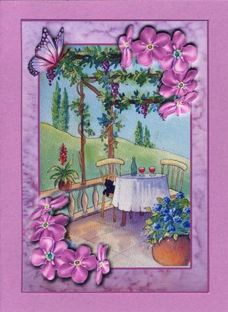 Tea on the Terrace Decoupage Sheet by Gill Middleton