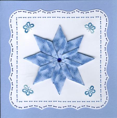 Lacy Blue Squares - Teabag Tiles Set 5 by Gill Middleton