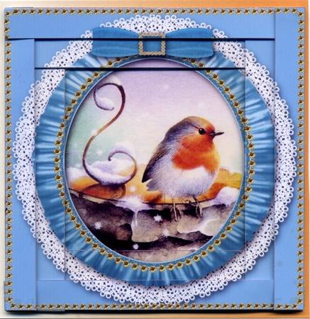 Christmas Robin 2 Spiral Edge Stacker by Gill Middleton
