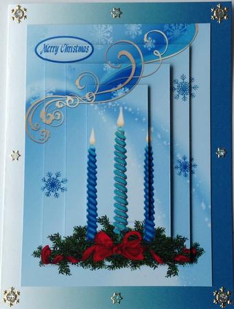 Fancy Christmas Candles A4 by Gill Middleton