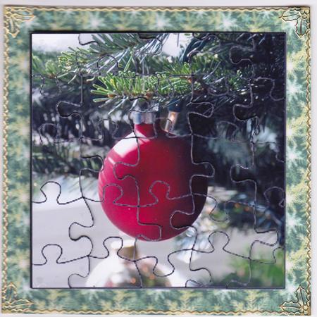 Jigsaw Layers - Red Bauble by Gill Middleton
