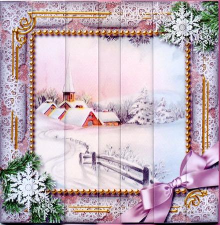 Snow Village Snow 5inch Square Straight 2 Side Stacker by Gill Middleton