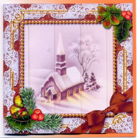Church Lights on Holly One Edge Side Stacker by Gill Middleton