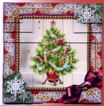 The Tree Snow All 4 Corner Stacker Card Front by Gill Middleton