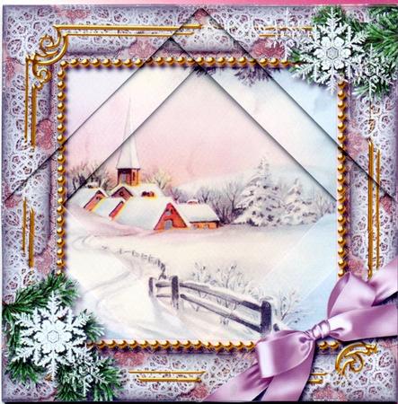 Snow Village Snow 5inch Triangle Edge Spiral Stacker by Gill Middleton