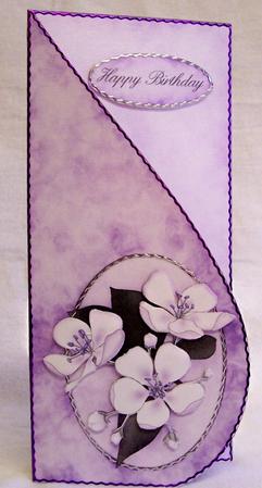 Apple Blossom Teardrop Card by Gillian Jenner