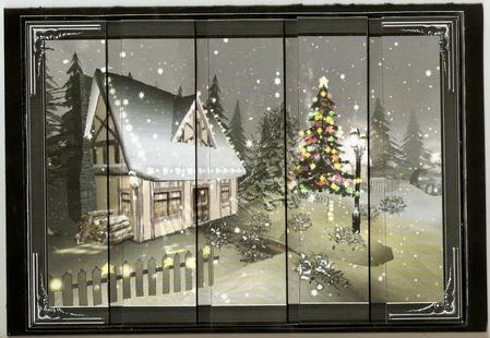 Country Christmas House 1 Card Front and Panels by Gillian Jenner