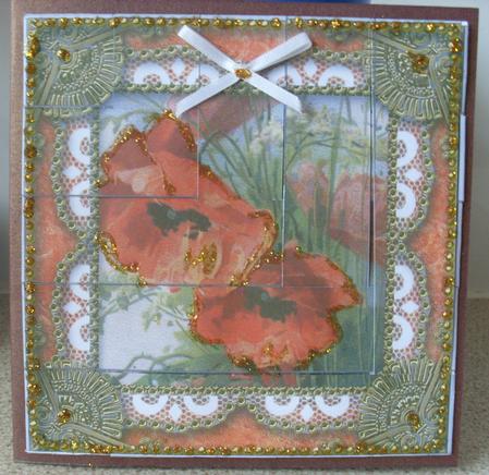 Vintage Poppies Lace 5inch 3D Paper Weaving Sheet by Gillian Lowry