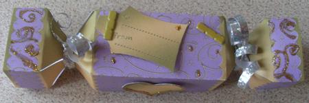 Gold Swirls Cracker Shaped Treat or Favour Box by Gillian Lowry
