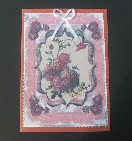 Roses in Bloom in a Scallop Frame by Gillian Lowry