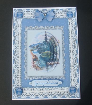 Swan Lake 'n Lace Pyramid Card Front by Gillian Lowry