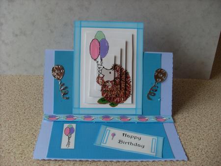 Over the Edge - Card Spike with Balloons Happy Birthday by Gillian Lowry