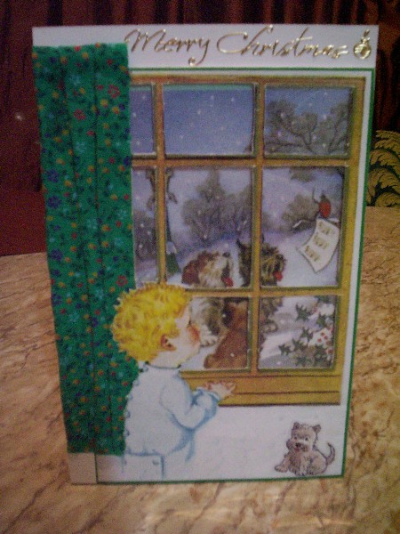 Looking at Terriers Carol Singing Card Front by Gillian Mahoney