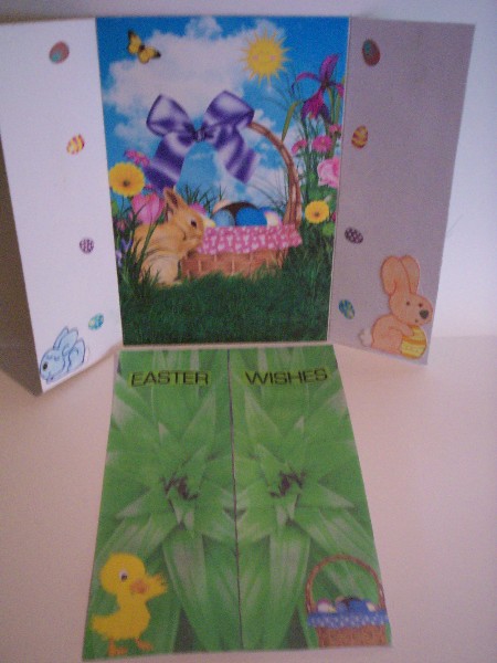Easter Bunny & Chick with Easter Eggs Gatefold by Gillian Mahoney