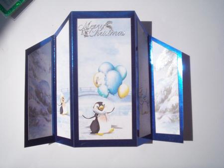 Penguins at Play Theater Fold Card by Gillian Mahoney