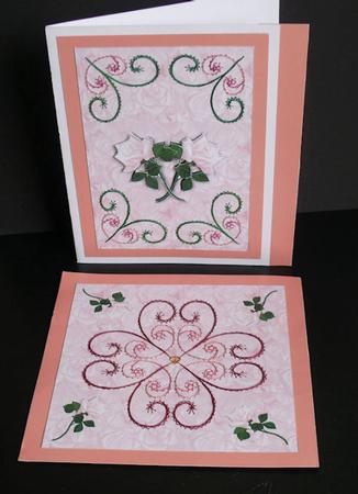 Pink Roses Card Front by Gillian Mahoney