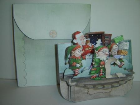 Santas Workshop 1 3D Shelf Card Kit with Card Box by Gillian Mahoney
