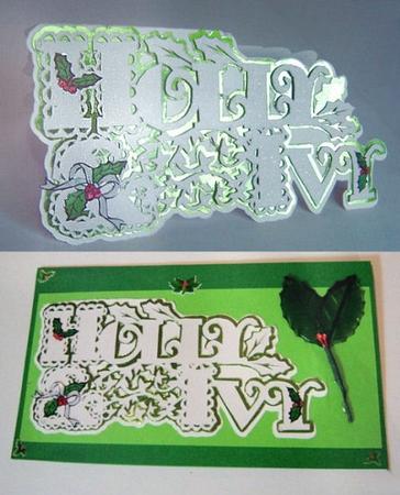 Scalloped Layered Holly & Ivy Card by Gillian Mahoney