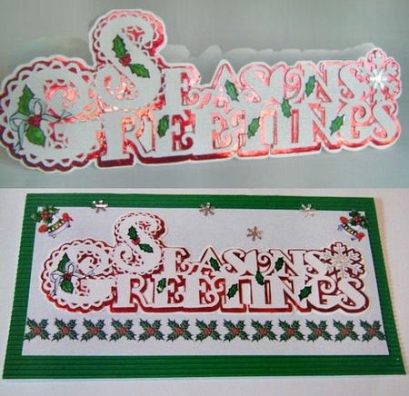 Scalloped Layered Seasons Greetings Card by Gillian Mahoney