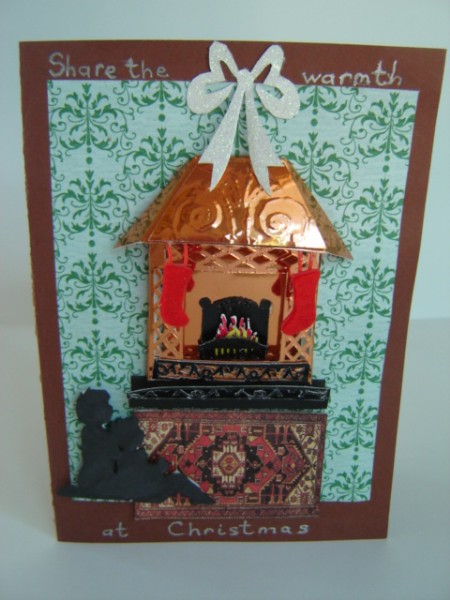 3D Christmas Fireplace Embellishment by Gillian Mahoney
