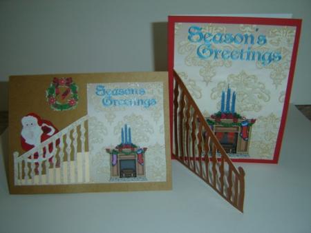 Christmas Stairs Golden Glow by Gillian Mahoney