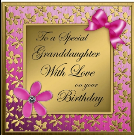 Floral Elegance Birthday Granddaughter Wavy Corner Stacker by Gillian Sollis