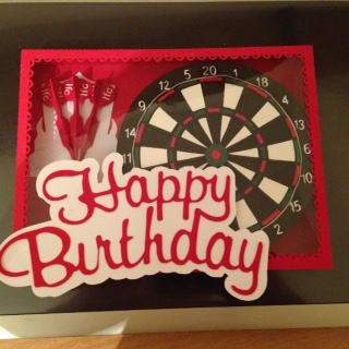 3D Dartboard & darts & Box by Gillian Herrity