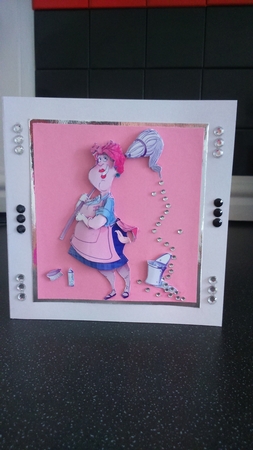 Cleaning Lady Decoupage Sheet. by Gillian Wolstenholme