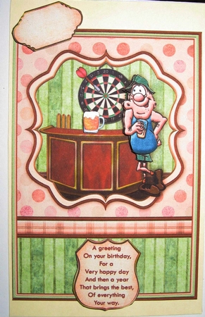 Beer at the Pub Card Topper & Decoupage by Gillian Wolstenholme