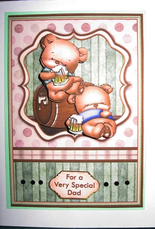 Beer Teds Drinking Mates Card Topper & Decoupage by Gillian Wolstenholme