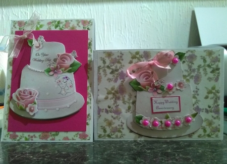 Wedding Double Cake Full Card by Gillian Wolstenholme