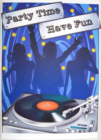 DJ Dance Disco Card front / Topper by Gillian Wolstenholme