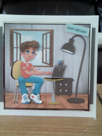 Teen Boy on a Laptop by Gillian Wolstenholme