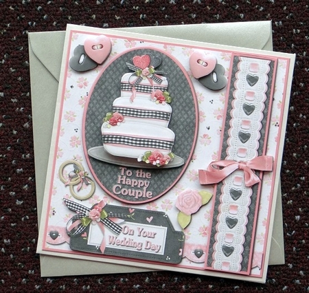 To the Happy Couple Wedding Cake Card Front by Giselle Topper