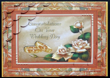 Rings and Roses Wedding Day Deckle Edge Stacker by Giselle Topper