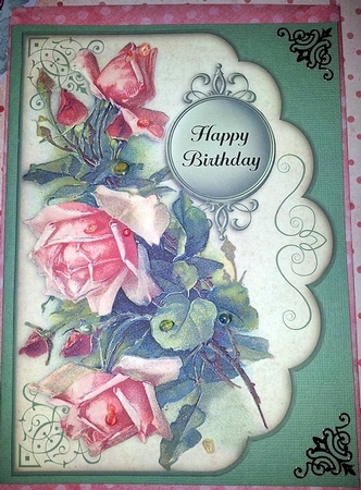Dew Drop Roses - Scalloped Edge Card by Giselle Topper
