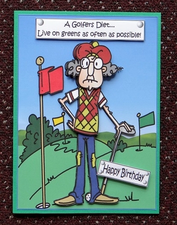 Gus is on a Golfers Diet Decoupage by Giselle Topper