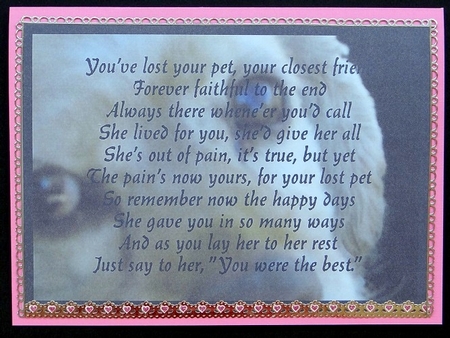 Sympathy, Dog, Female A4 Card by Giselle Topper