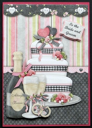 Always & Forever Wedding Card Front with Decoupage by Giselle Topper