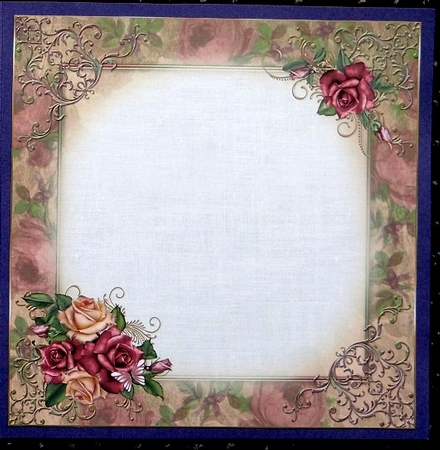 8x8 Vintage Roses for Mothers Day Insert Plate by Giselle Topper