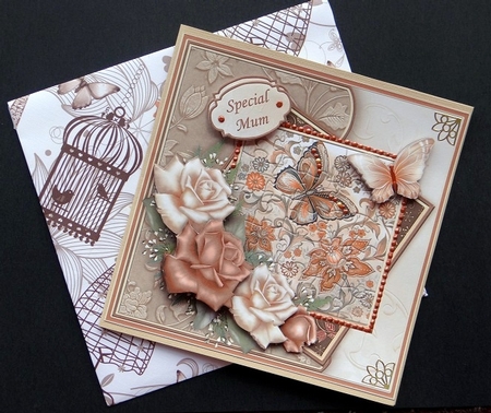 Brown Florals Jigsaw Card & Decoupage by Giselle Topper