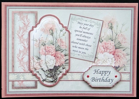Vintage Carnations Card Topper & Pyramage by Giselle Topper