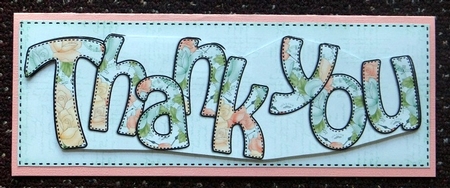Large Dl Thank You Roses Card & 3D Decoupage by Giselle Topper
