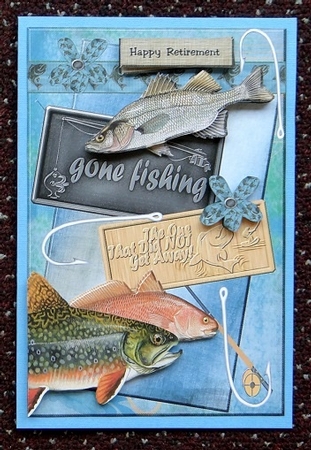 Male Card Gone Fishing by Giselle Topper
