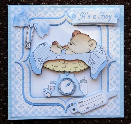 Cute Baby Boy Weighs in Insert by Giselle Topper