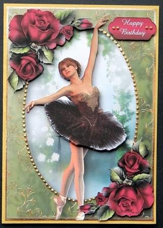 Beautiful Ballet Dancer with Purple Roses by Giselle Topper
