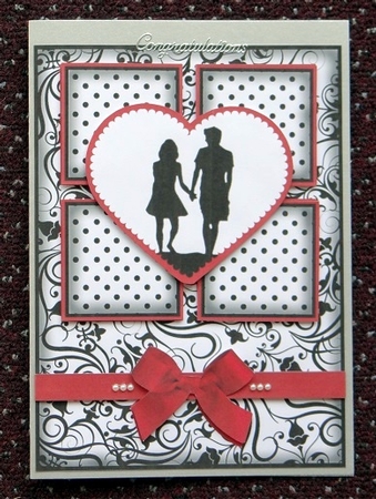 Engagement Silhouette 4 Square Red Heart Card Featured Gallery Photo