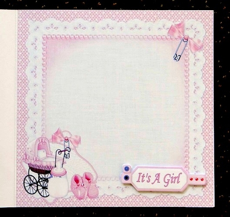 8x8 Bottles Booties and Pins New Baby Girl Mini Kit by Giselle Topper