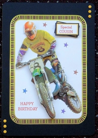 Birthday Card with Decoupage Scrambler Bike by Giselle Topper